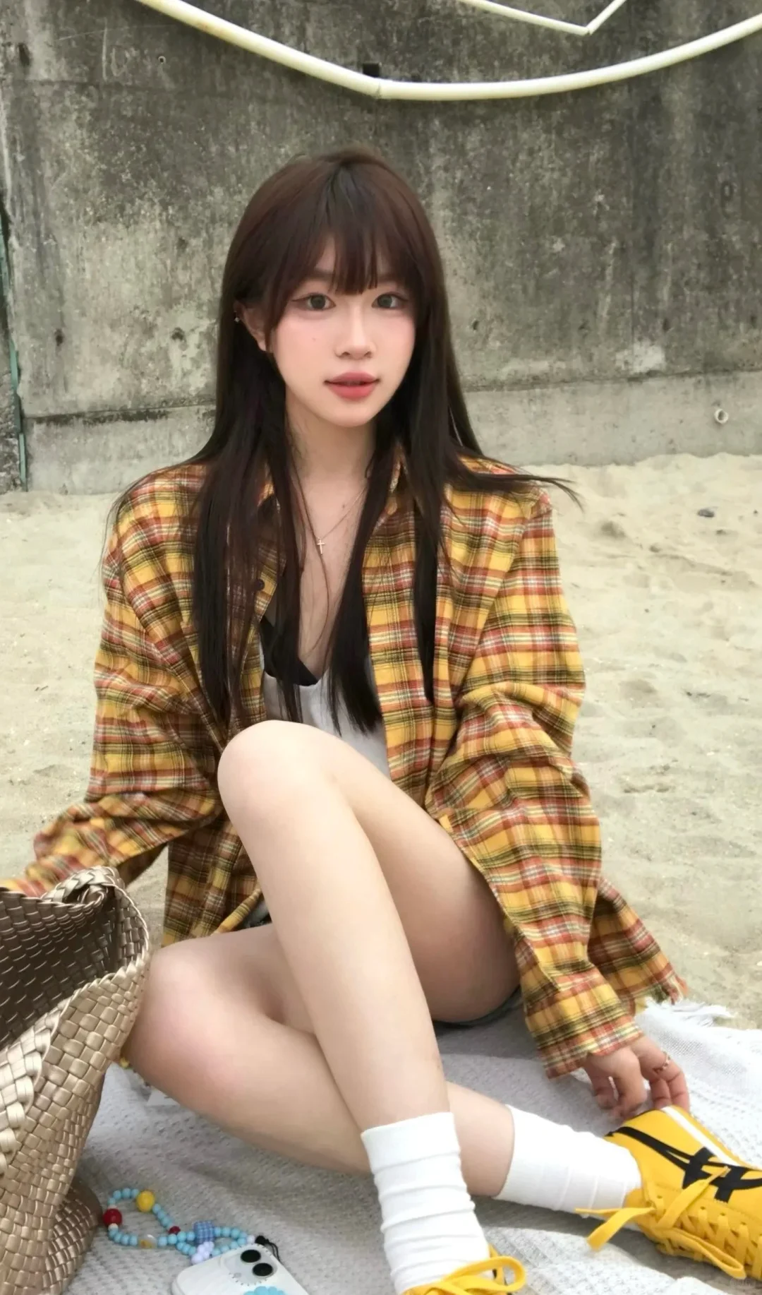 格子衬衫这样搭太好看了！！