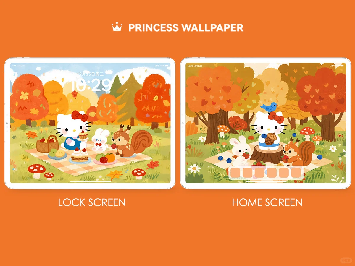 923#🍁HelloKitty秋日野餐🍂ipad高清壁纸