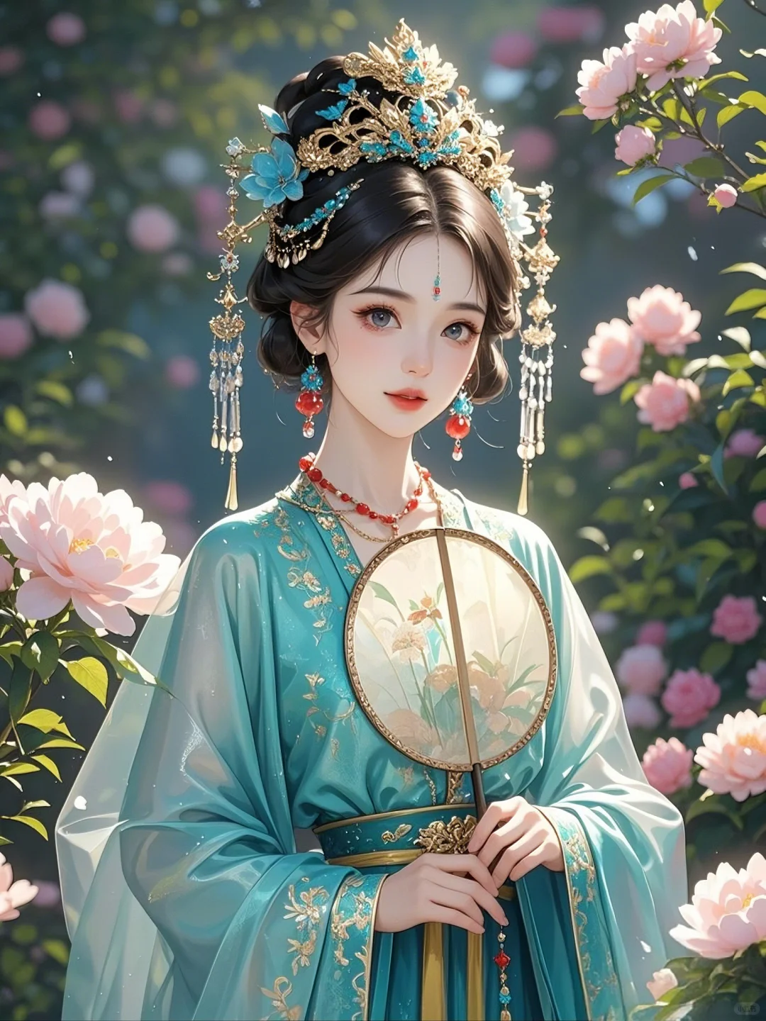 凤驾临芳苑，皇后浅笑赏花间