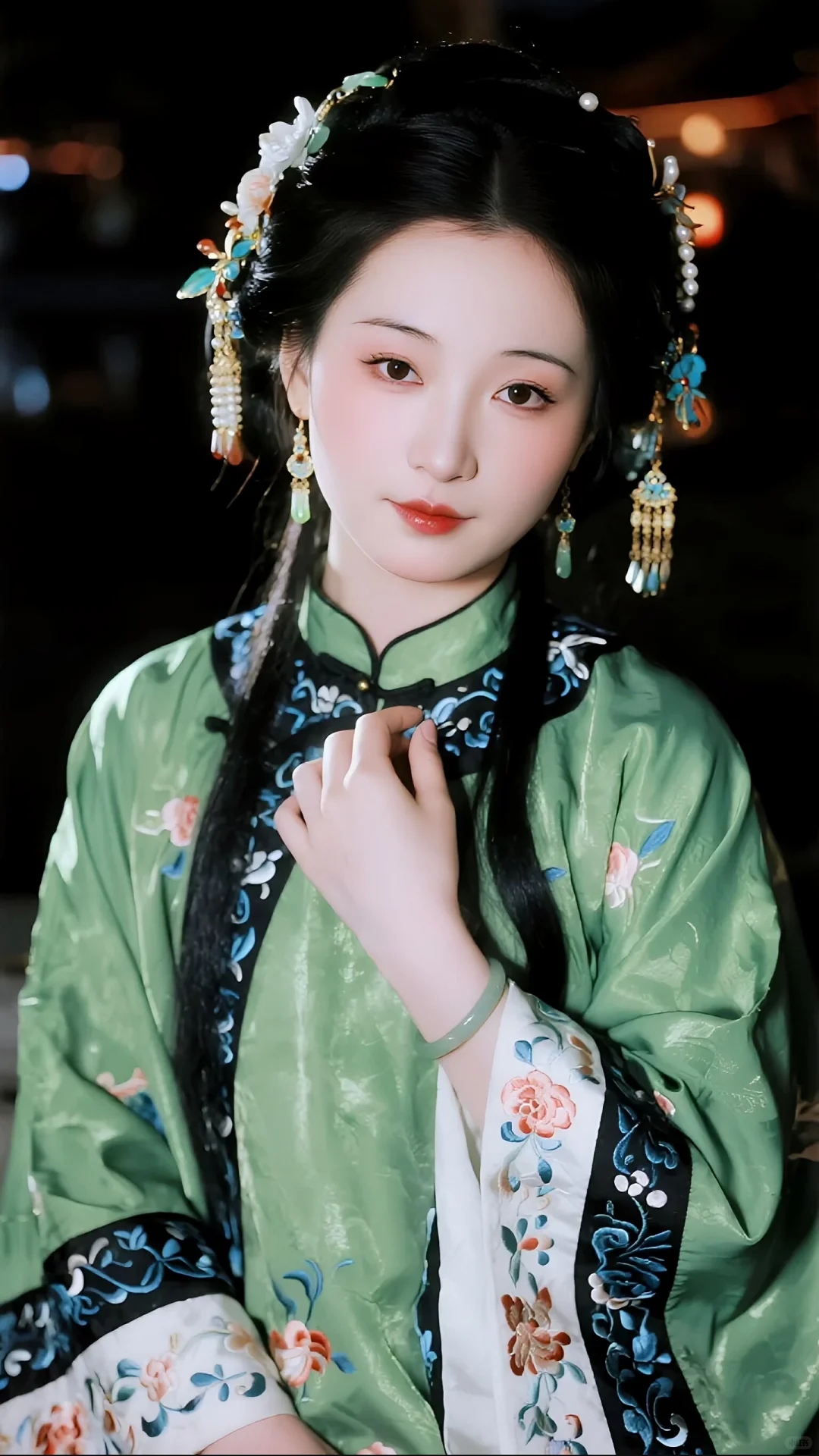 清汉女的清冷感、明眸善睐，含情凝眸。