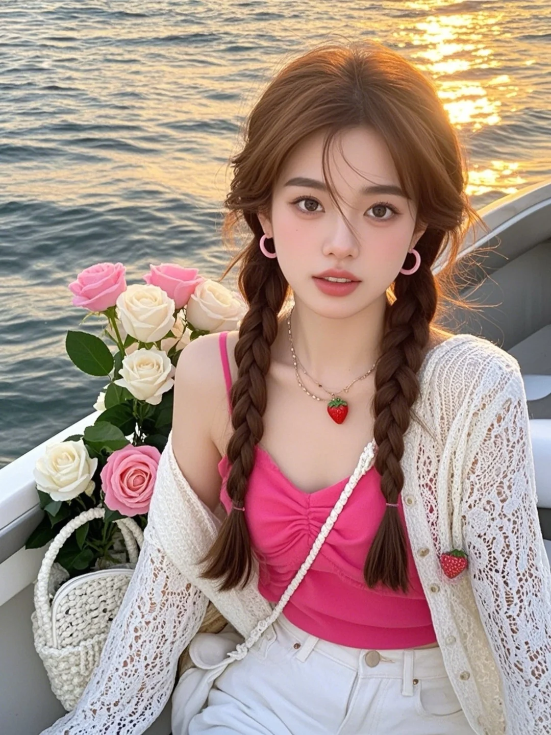 甜妹海边穿搭封神