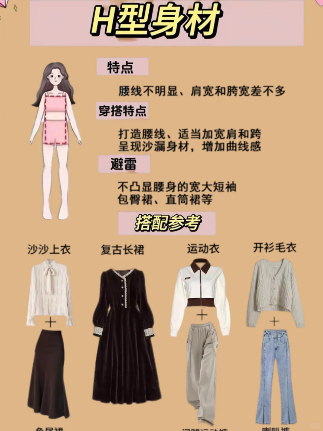 不同身材的穿搭公式❗️学起来~