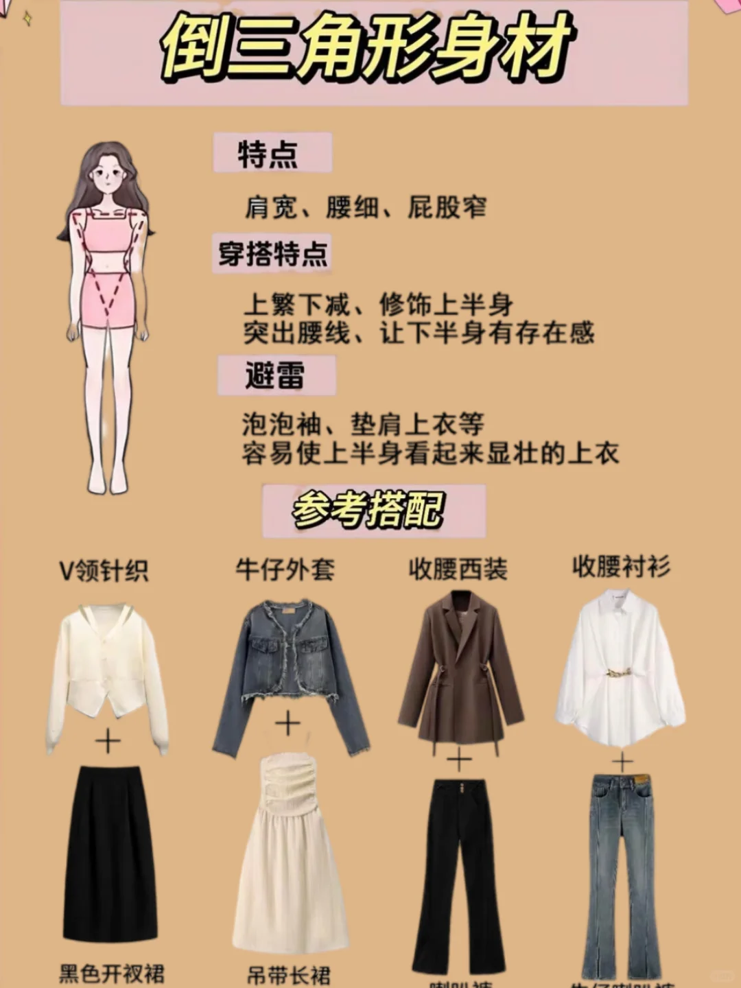 不同身材的穿搭公式❗️学起来～