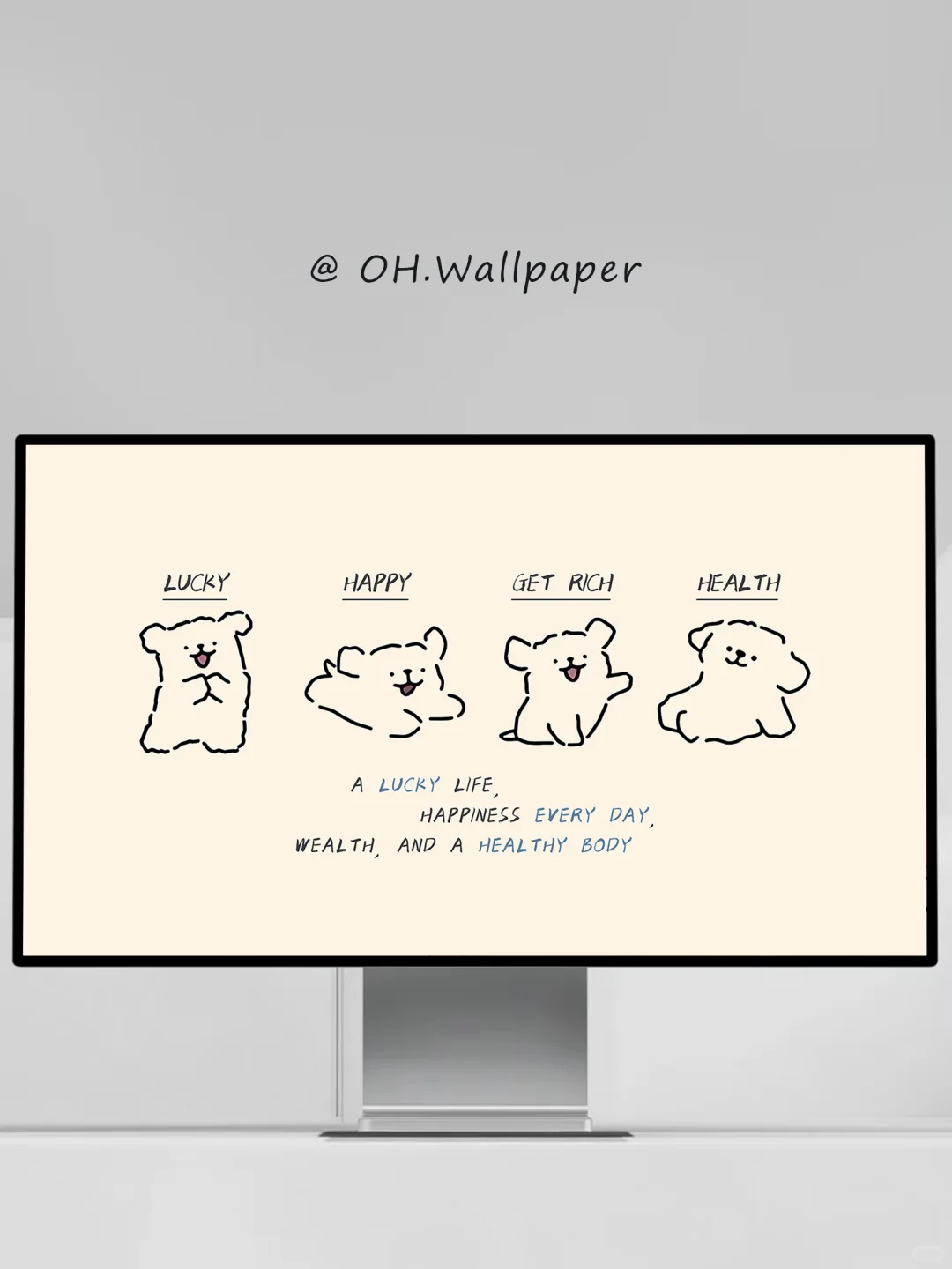 229|线条小狗可爱电脑壁纸