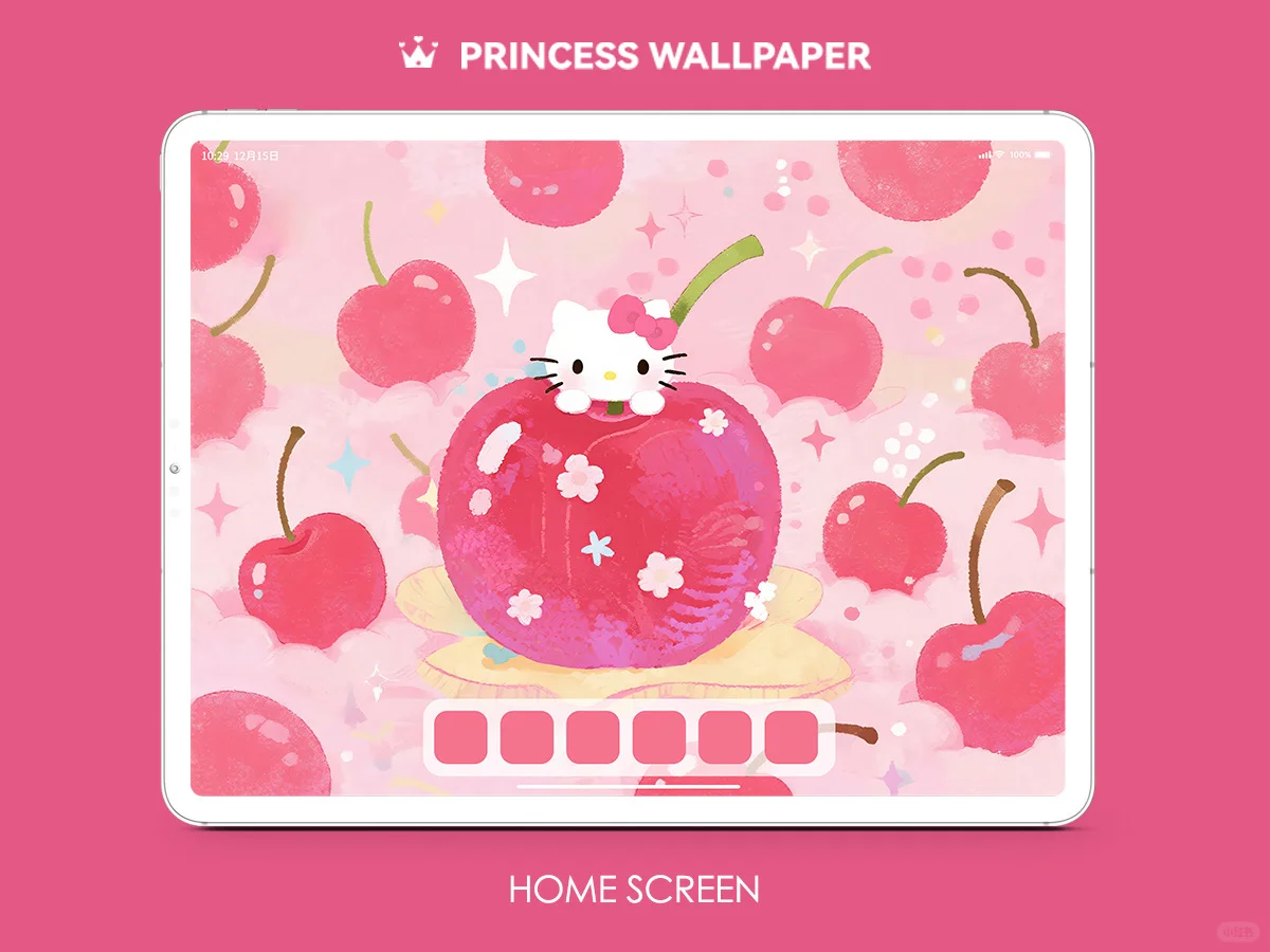 926#🍒HelloKitty满屏樱桃🩷平板高清壁纸