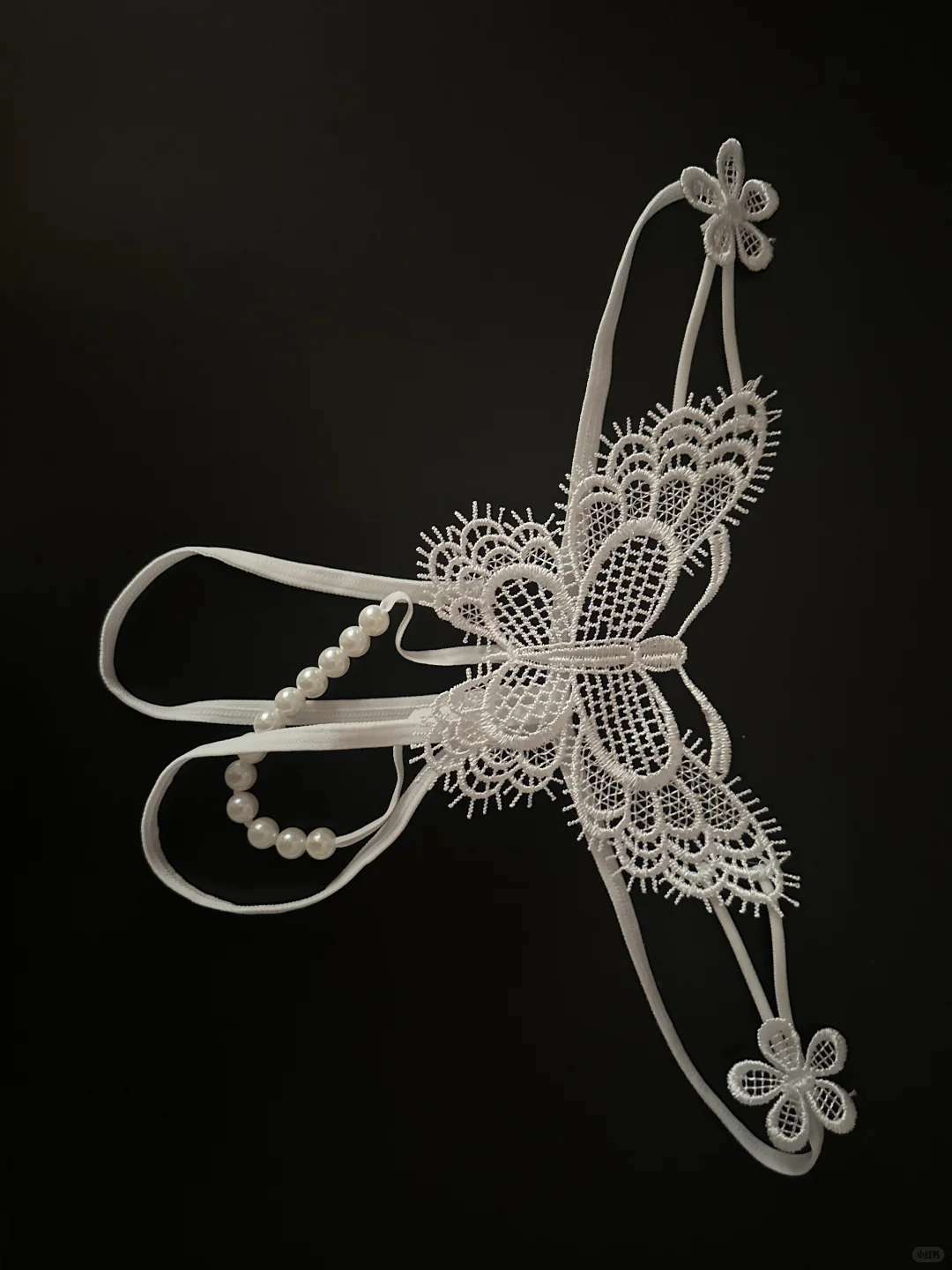 升温💡蕾丝缀着蝴蝶 还带珍珠 穿上让他腿软