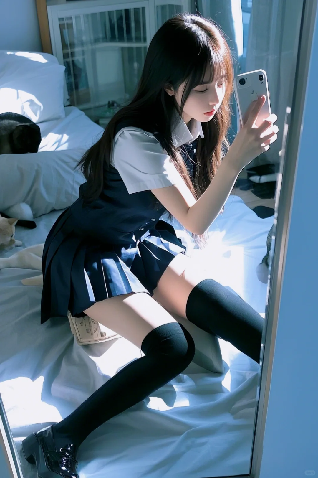 怎么会有这么甜的jk制服女生!