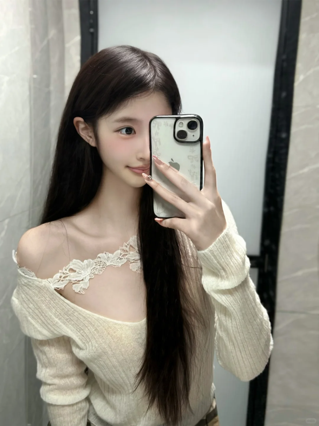JYINLOVE* 许妍感真丝羊毛蕾丝花边上衣