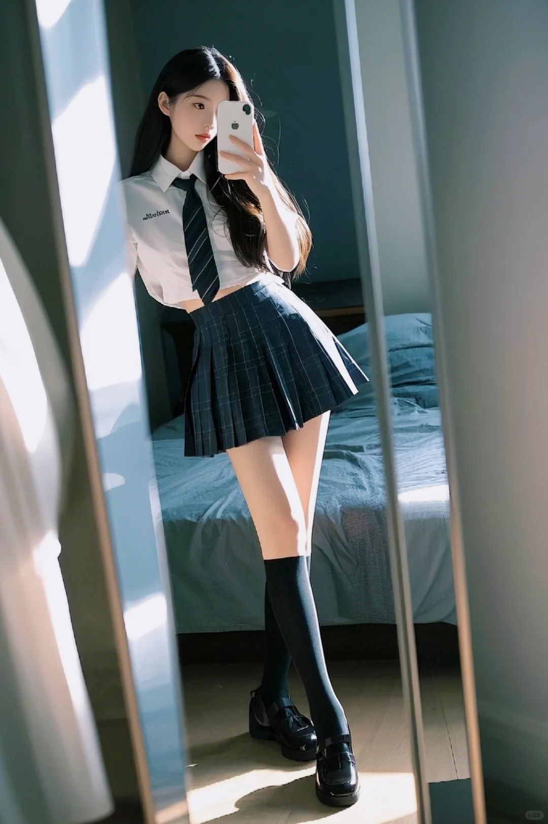 怎么会有这么甜的jk制服女生!