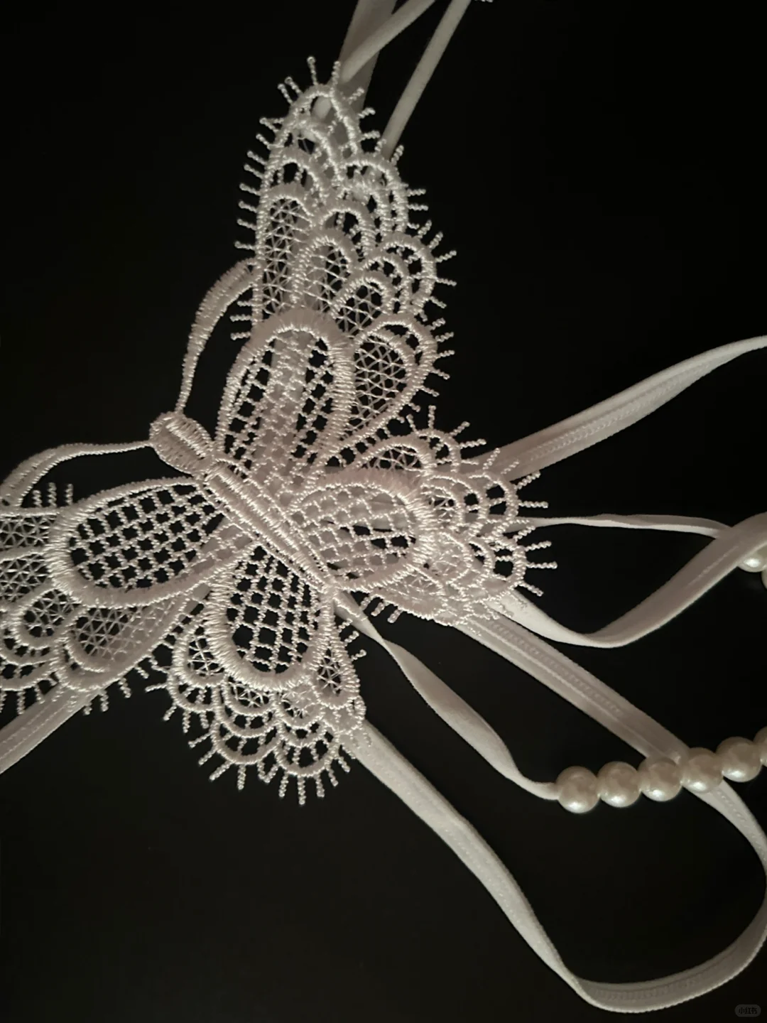 升温💡蕾丝缀着蝴蝶 还带珍珠 穿上让他腿软