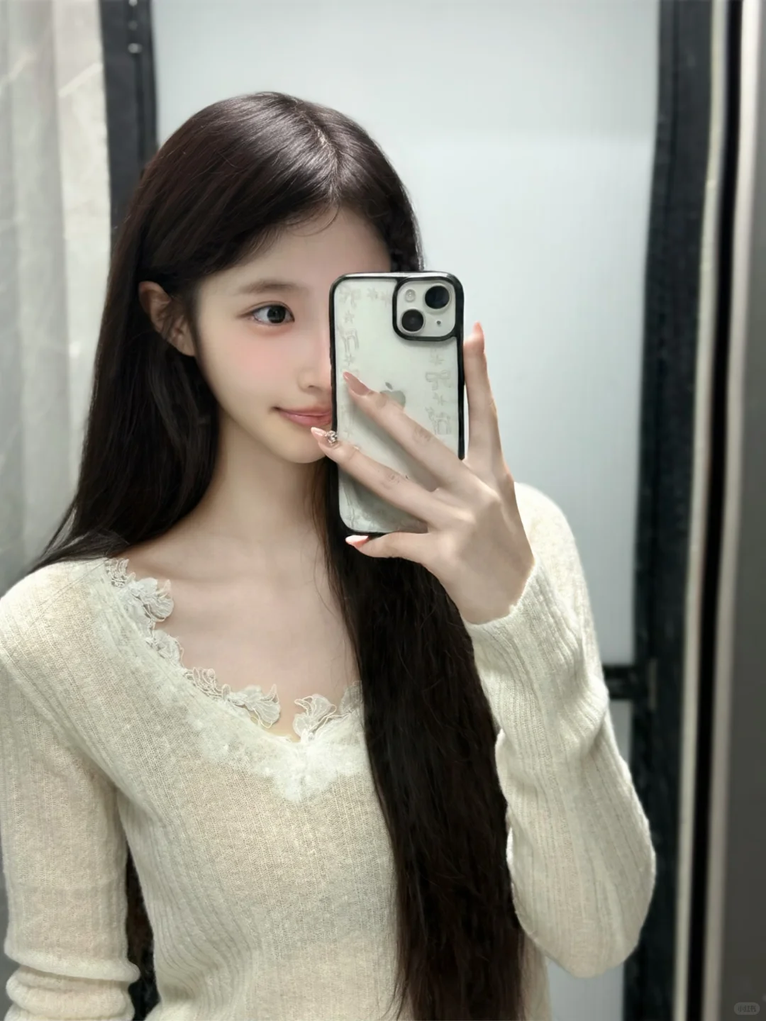 JYINLOVE* 许妍感真丝羊毛蕾丝花边上衣