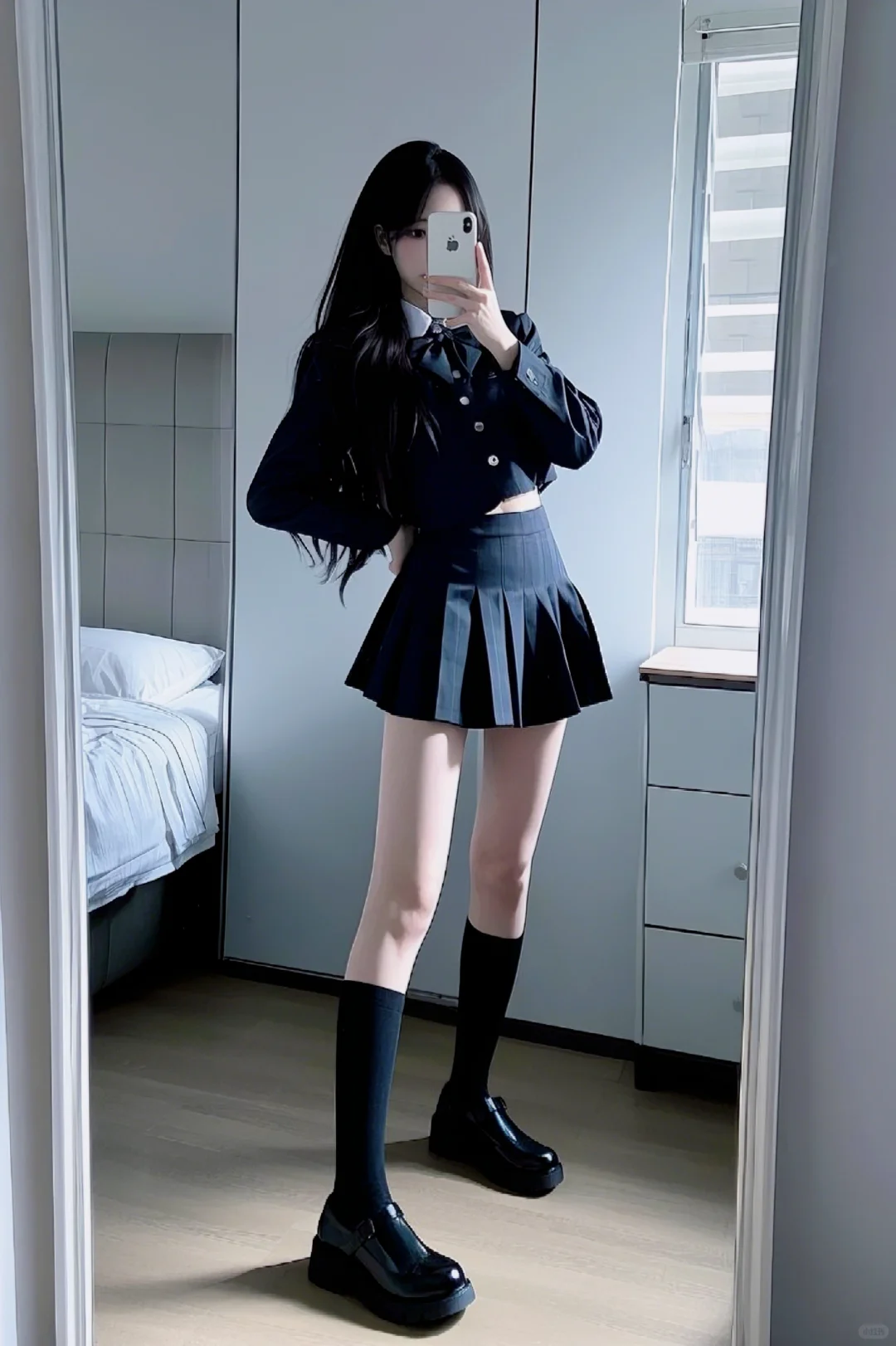 怎么会有这么甜的jk制服女生!