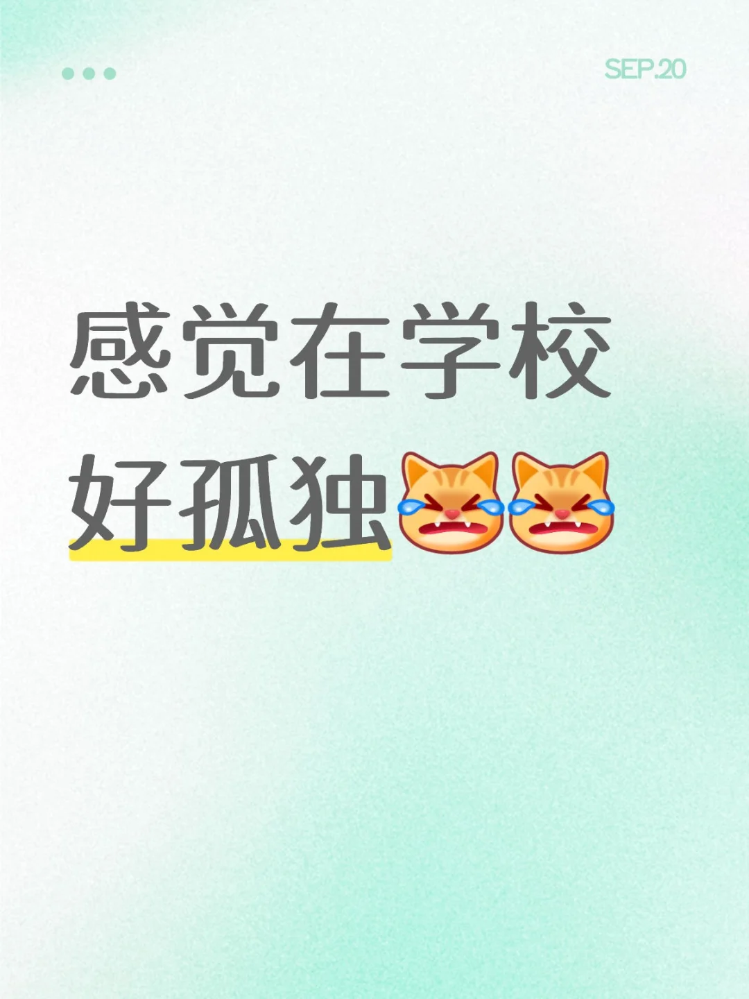 感觉在学校好孤独