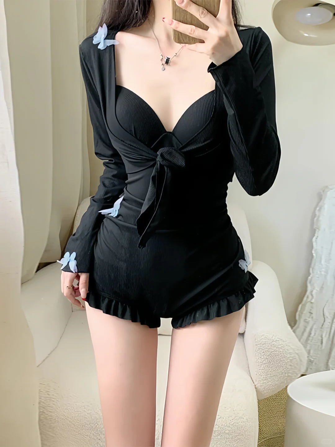 🖤纯欲天花板！立体蝴蝶🦋泳衣尊嘟美~