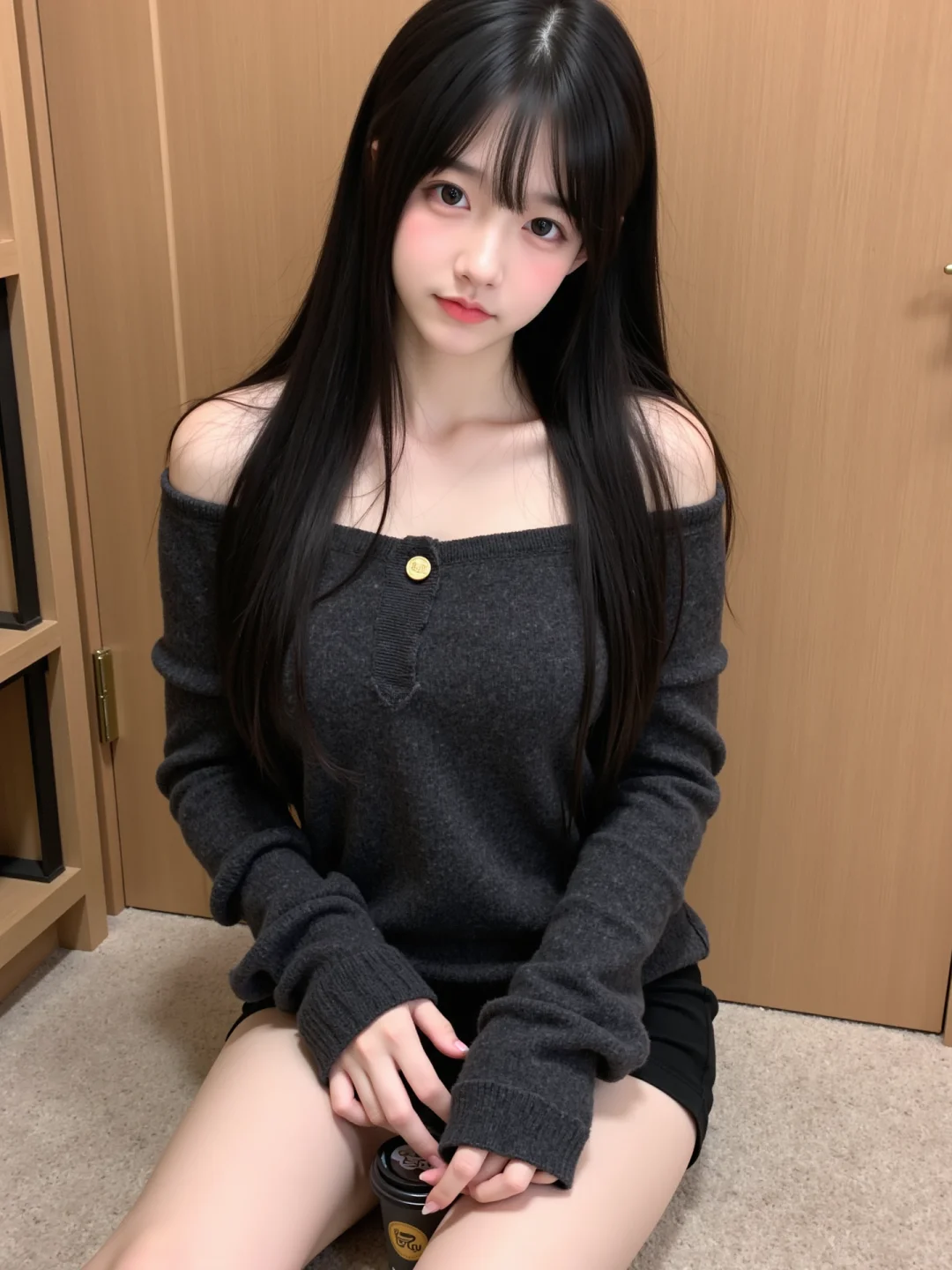 衡阳女高穿搭｜纯欲感拉满的露肩针织衫