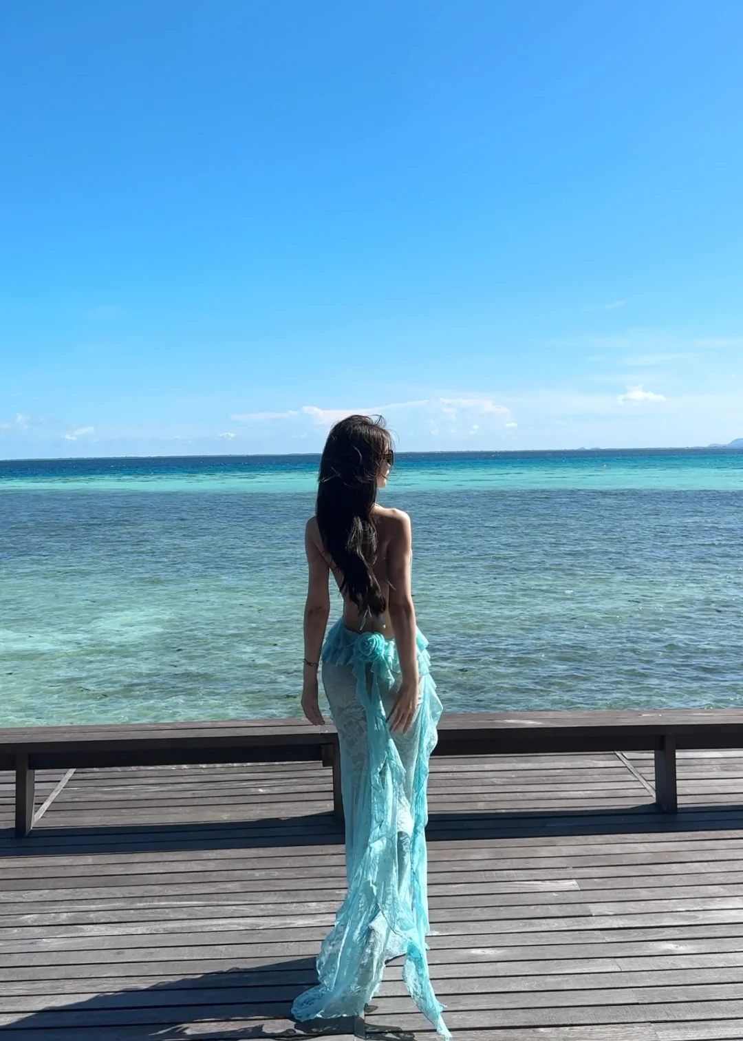 法属波利尼西亚的蓝海和蓝裙🌊