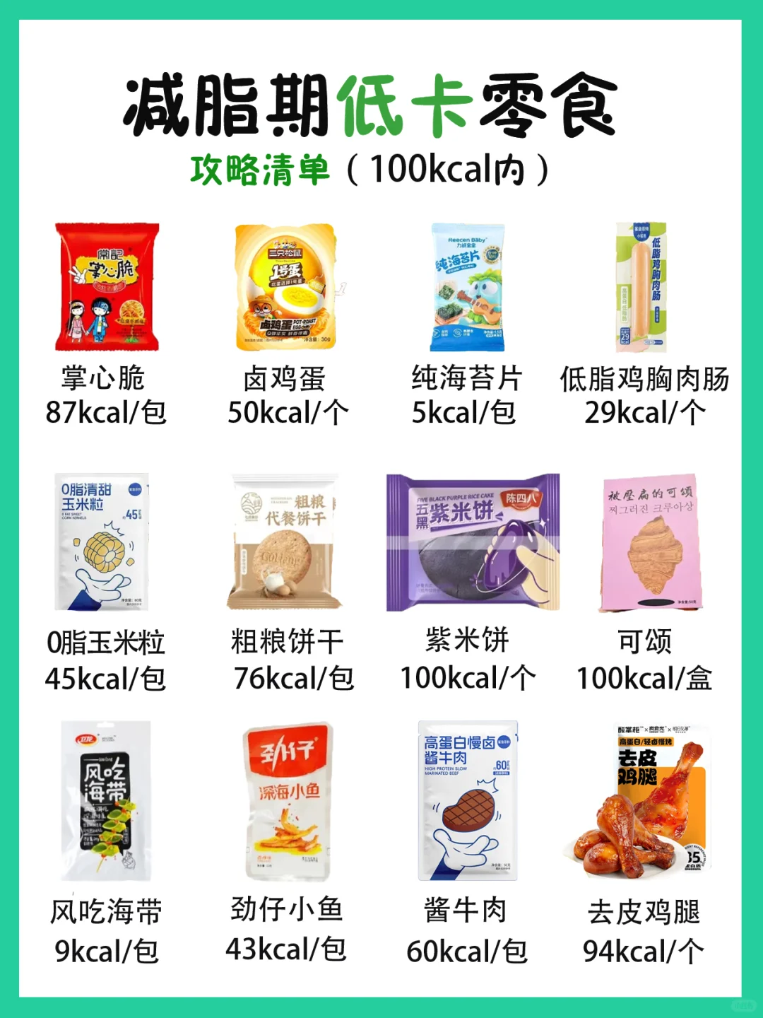 100大卡以内零食合集来啦❗️