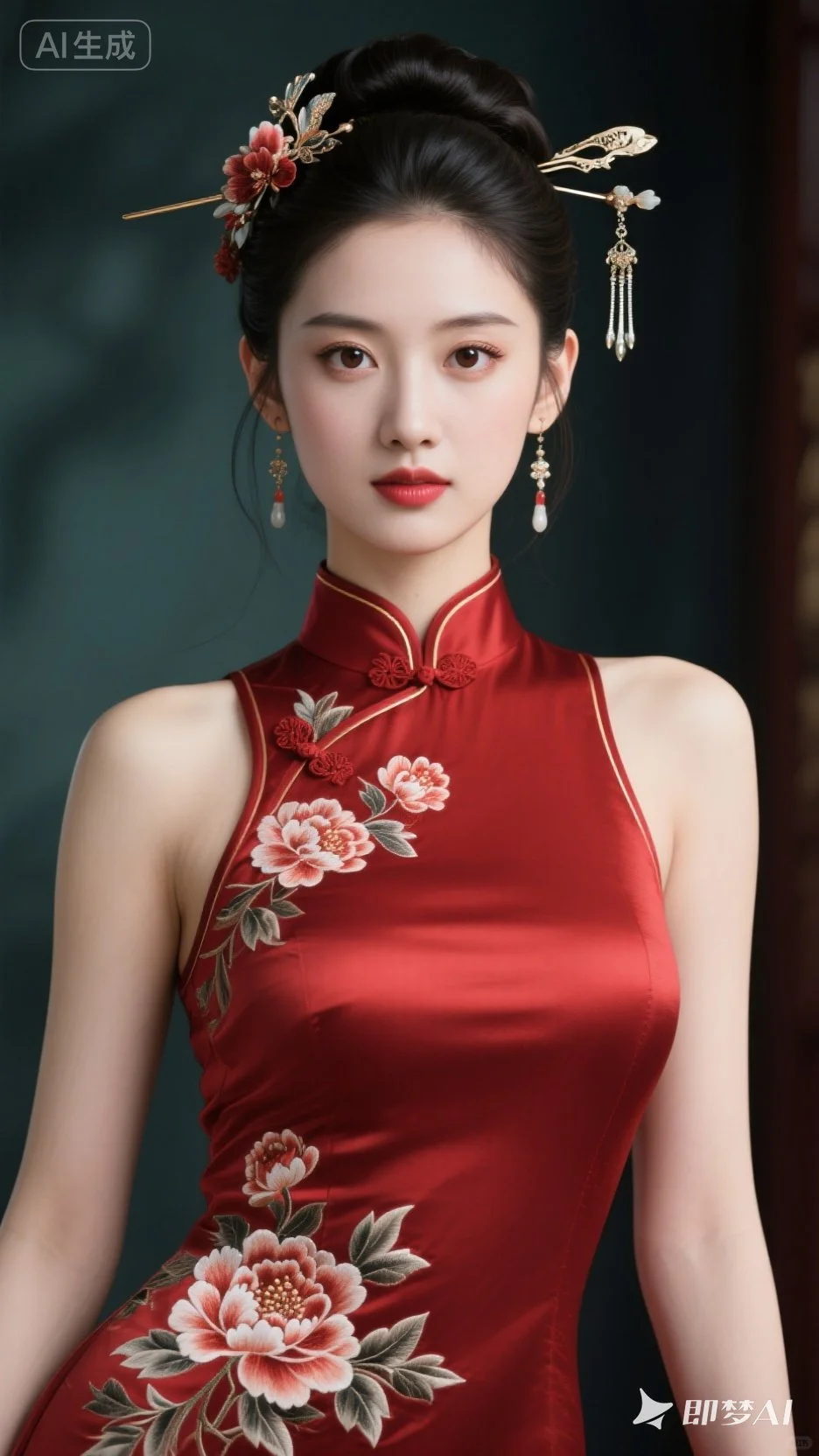🌸 旗袍下的东方韵味，柔美与端庄的交融