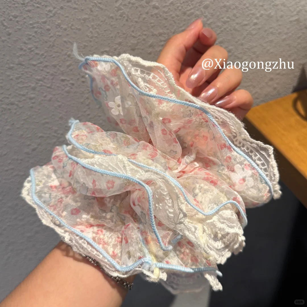 双层蕾丝发圈！溢出屏幕的仙气太美啦✌🏻