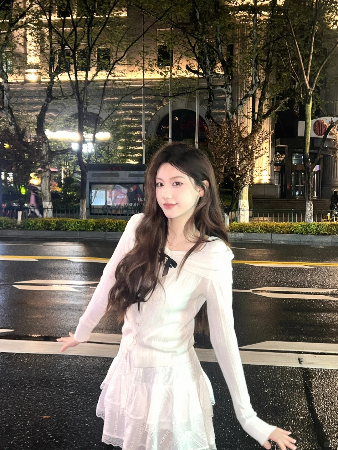 长生路夜景拍照🤳闪光灯非常出片捏～
