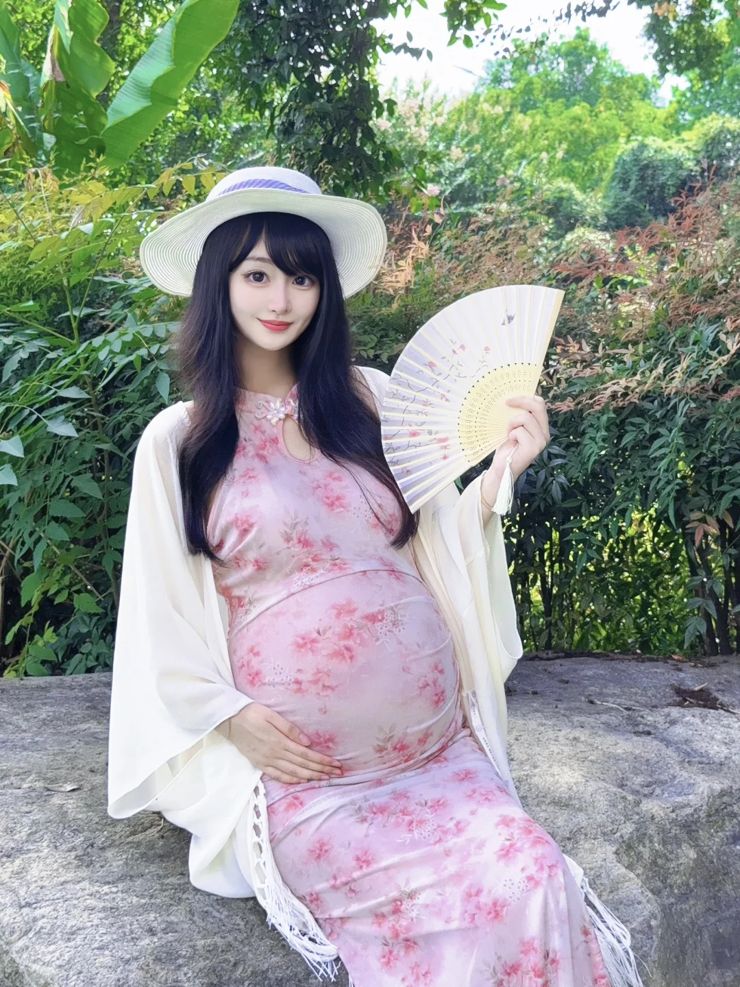 足月留念📷怀孕跟新中式旗袍太配啦!