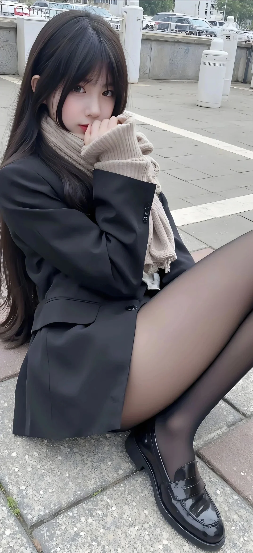 黑丝美女手机壁纸图片