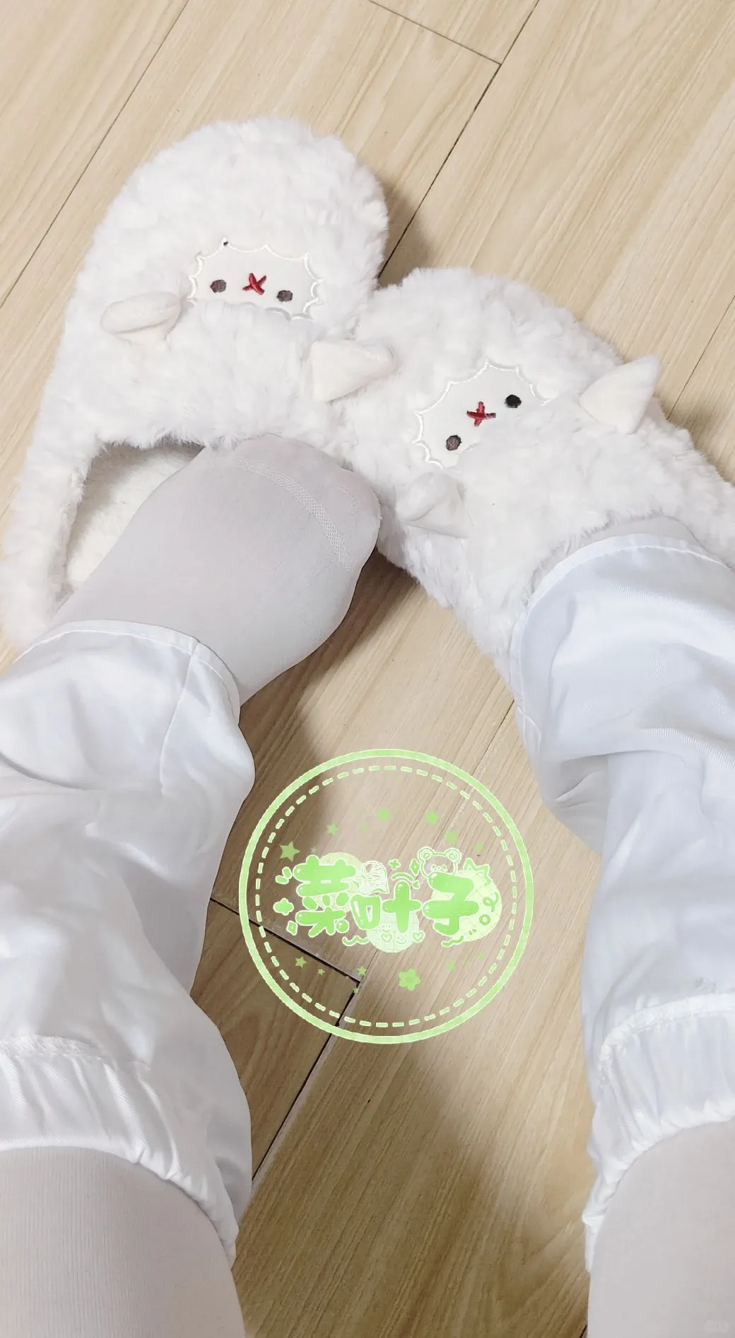 棉拖白丝