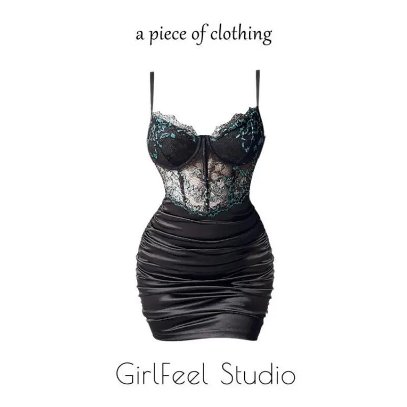 纯欲天花板🔥蕾丝吊带裙太绝了