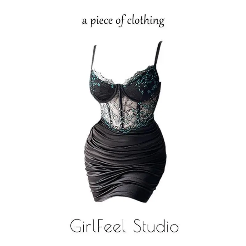 纯欲天花板🔥蕾丝吊带裙太绝了