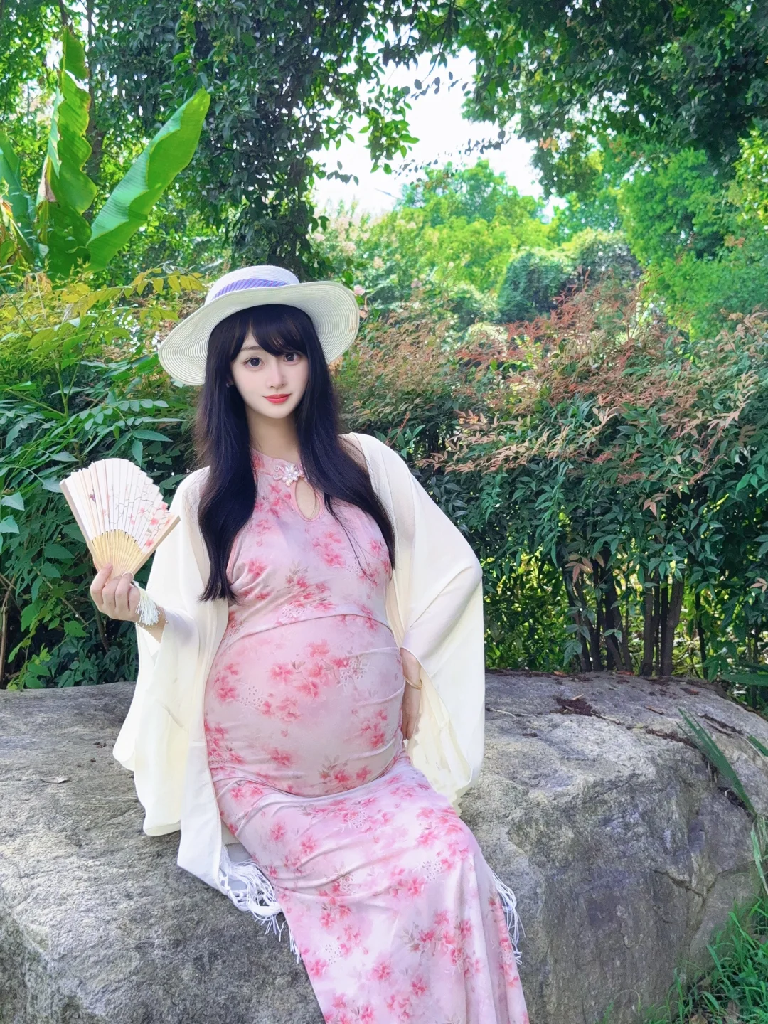 足月留念📷怀孕跟新中式旗袍太配啦!