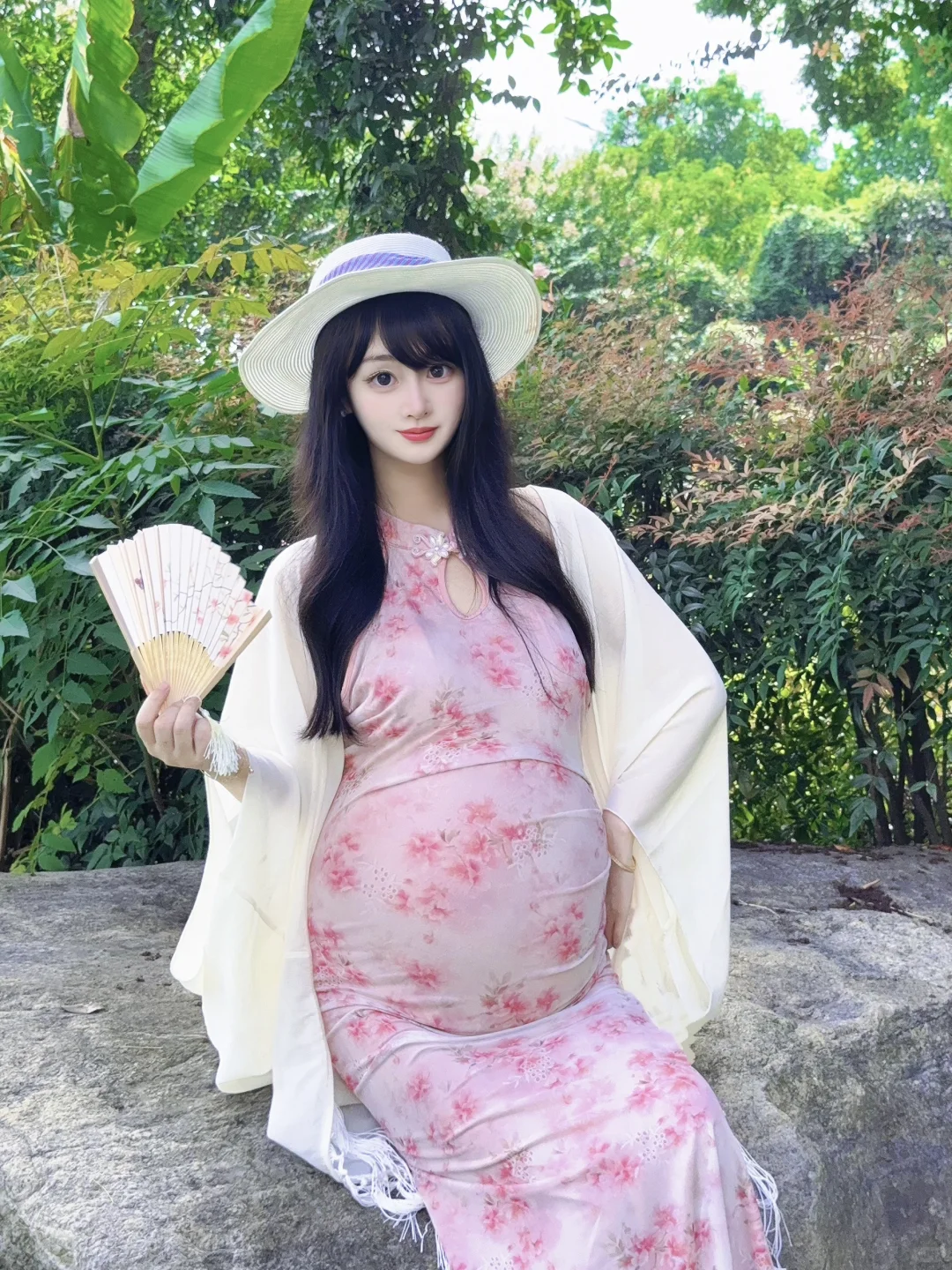 足月留念📷怀孕跟新中式旗袍太配啦!