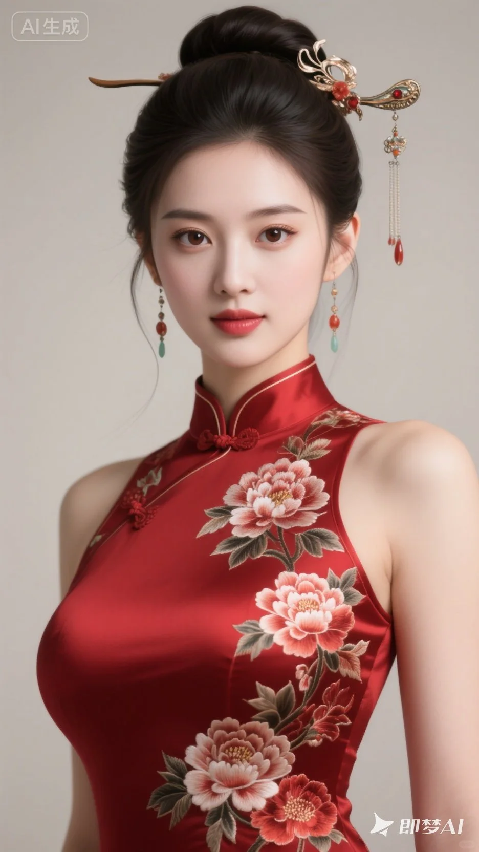 🌸 旗袍下的东方韵味,柔美与端庄的交融