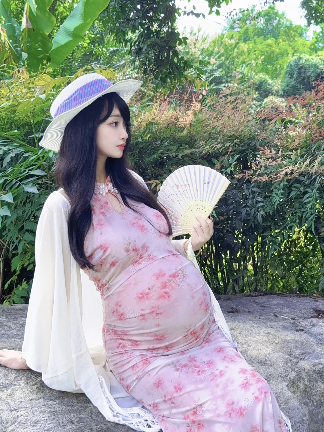 足月留念📷怀孕跟新中式旗袍太配啦!