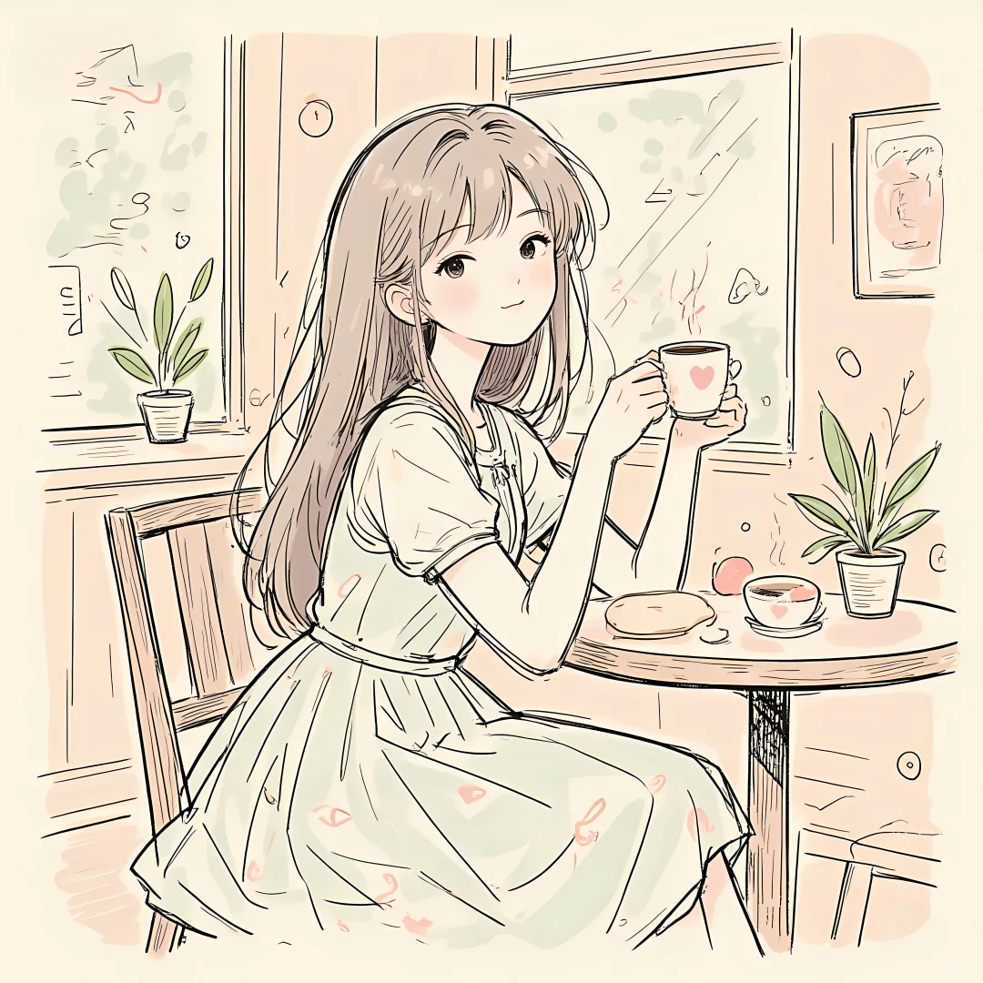 线条感女生头像来啦～