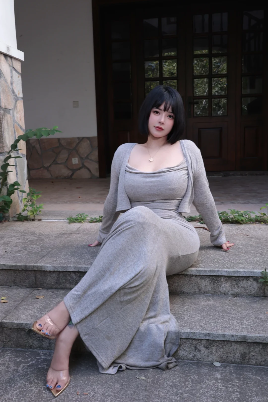 微胖140斤大码女孩这次穿的是胖婷家的裙裙