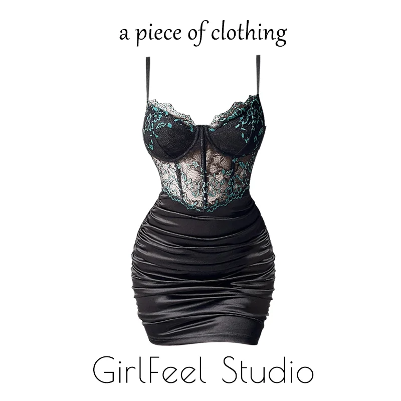 纯欲天花板🔥蕾丝吊带裙太绝了