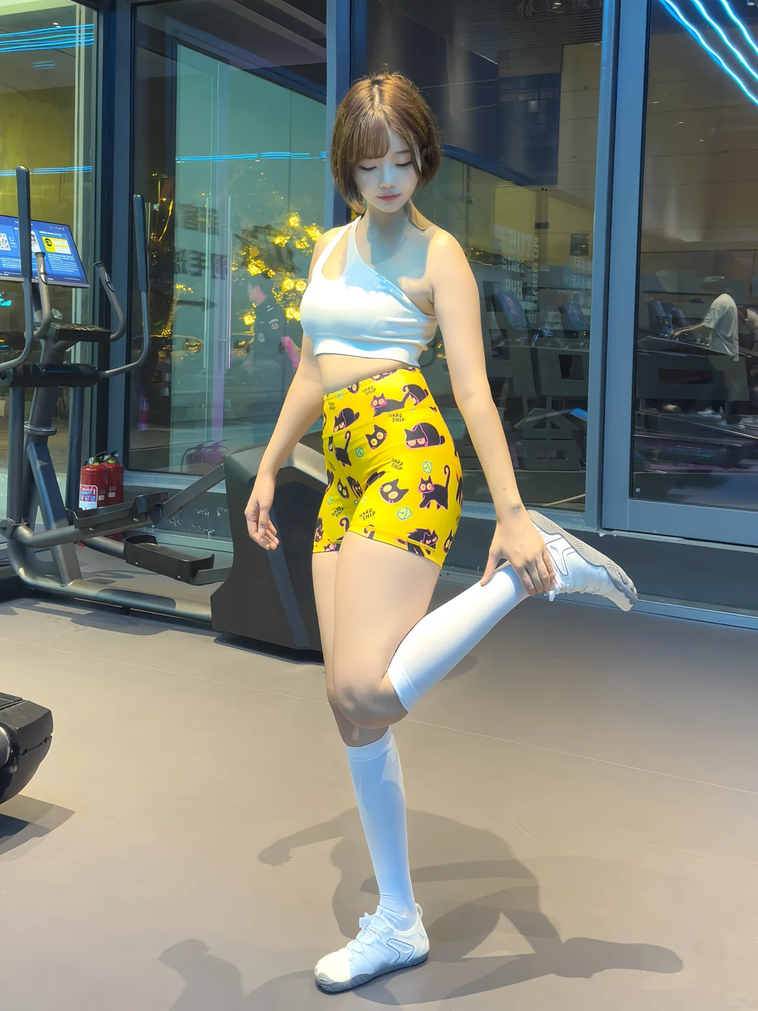 健身女孩的练腿“小秘密”