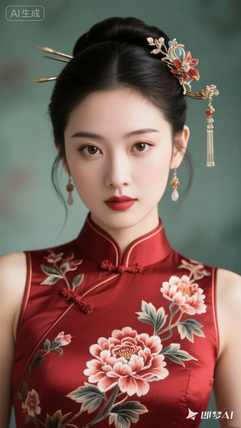 🌸 旗袍下的东方韵味,柔美与端庄的交融