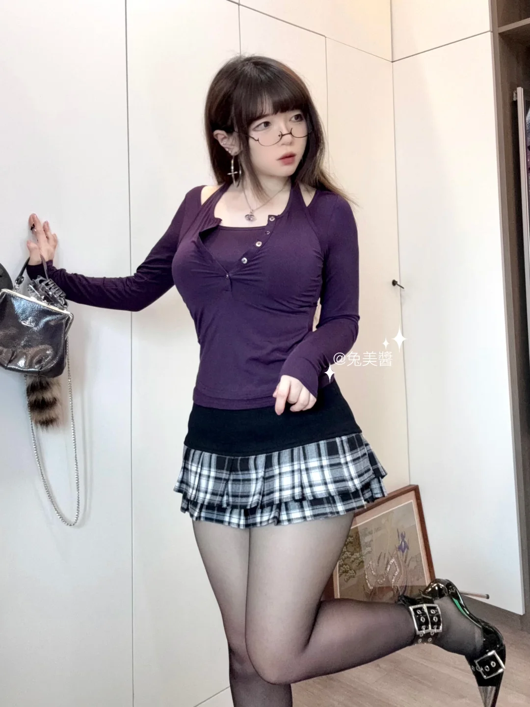 魅惑紫💜˖✶肉肉腿辣我一大跳…