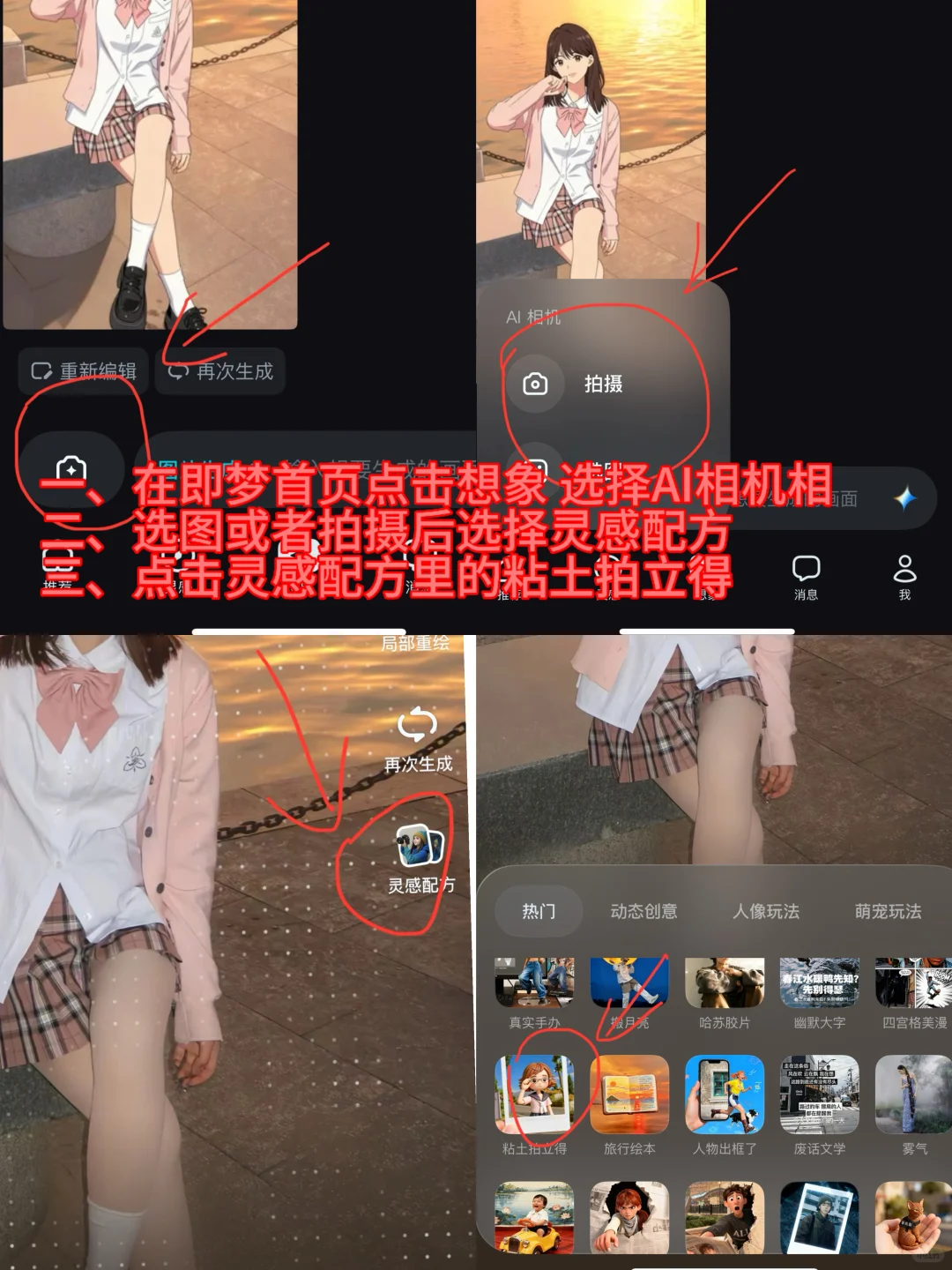 看我jk甜妹一键变成动漫美少女啦