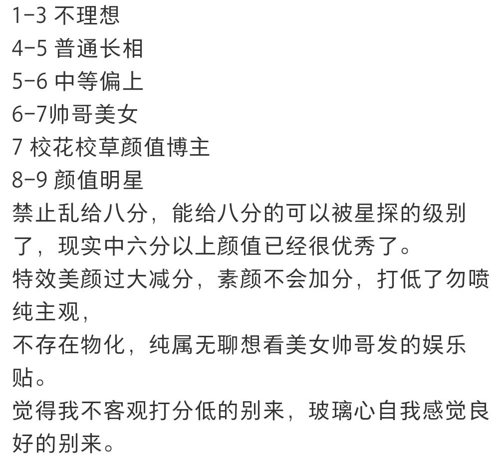 严格打分，男生女生看过来，看过来，看过来