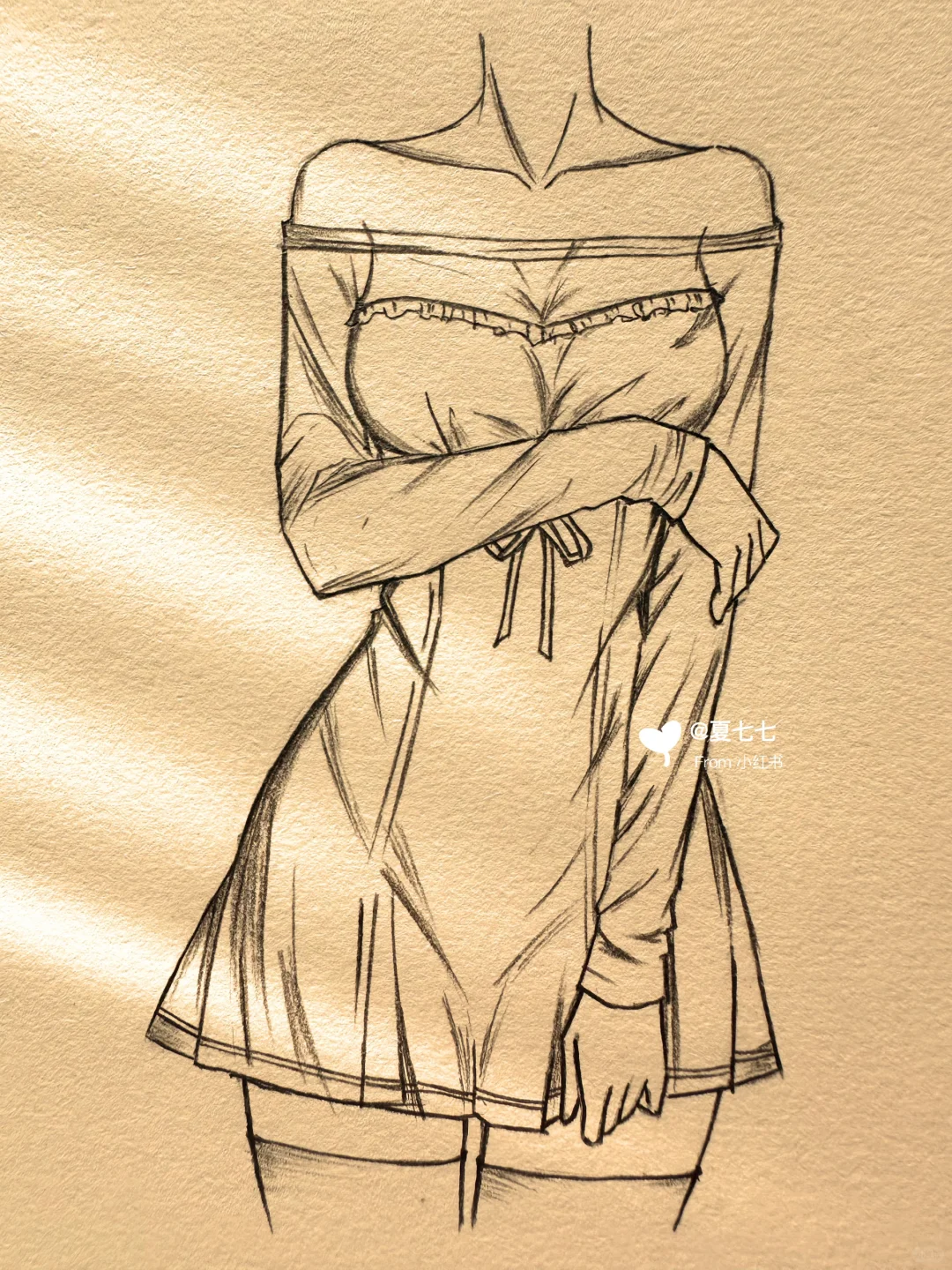 摸到宝藏了！线性画的美少女