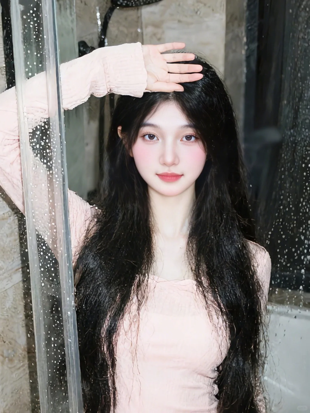 第一次当美女 手都p酸了