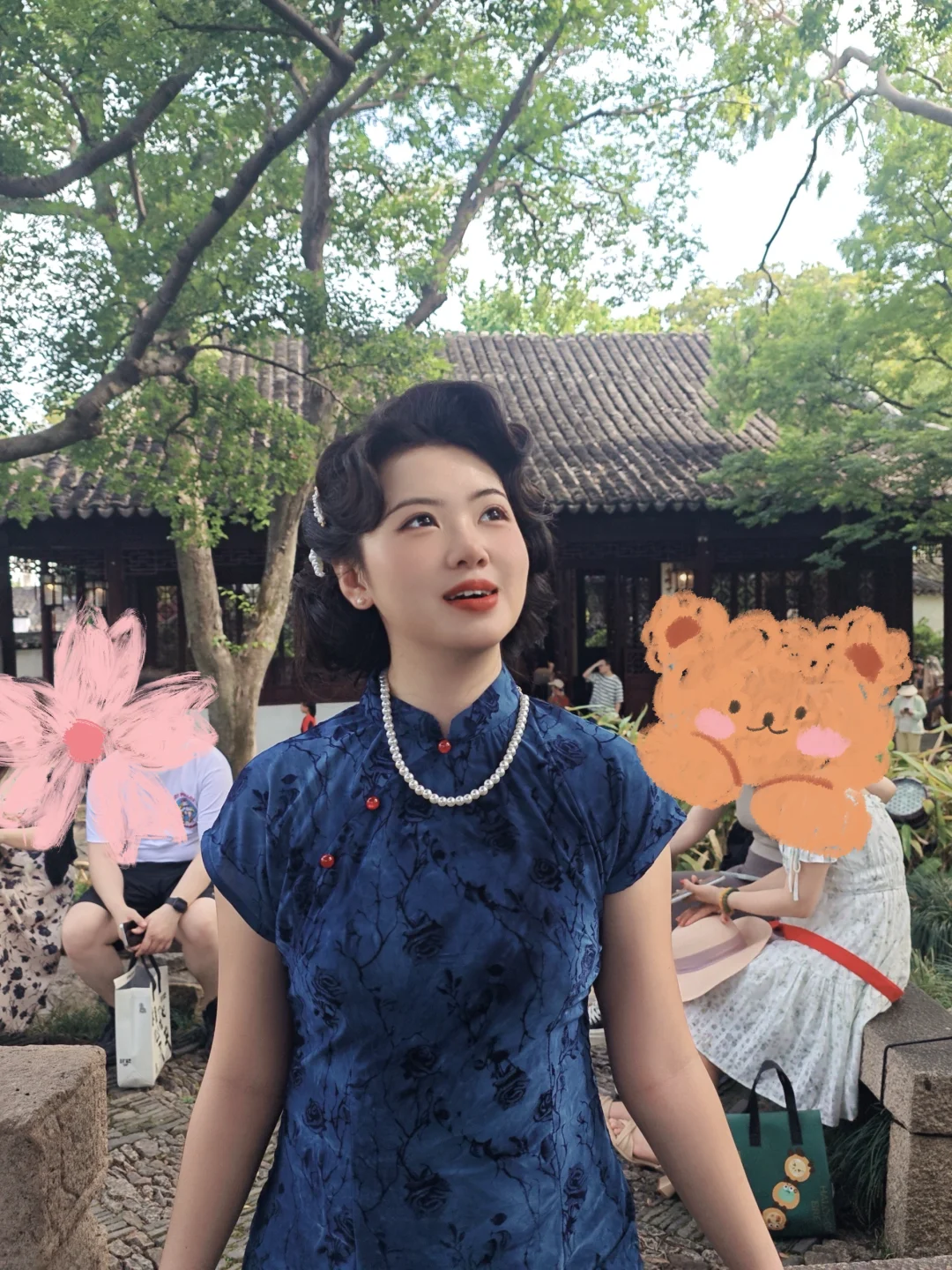 旗袍配手推波真的好绝