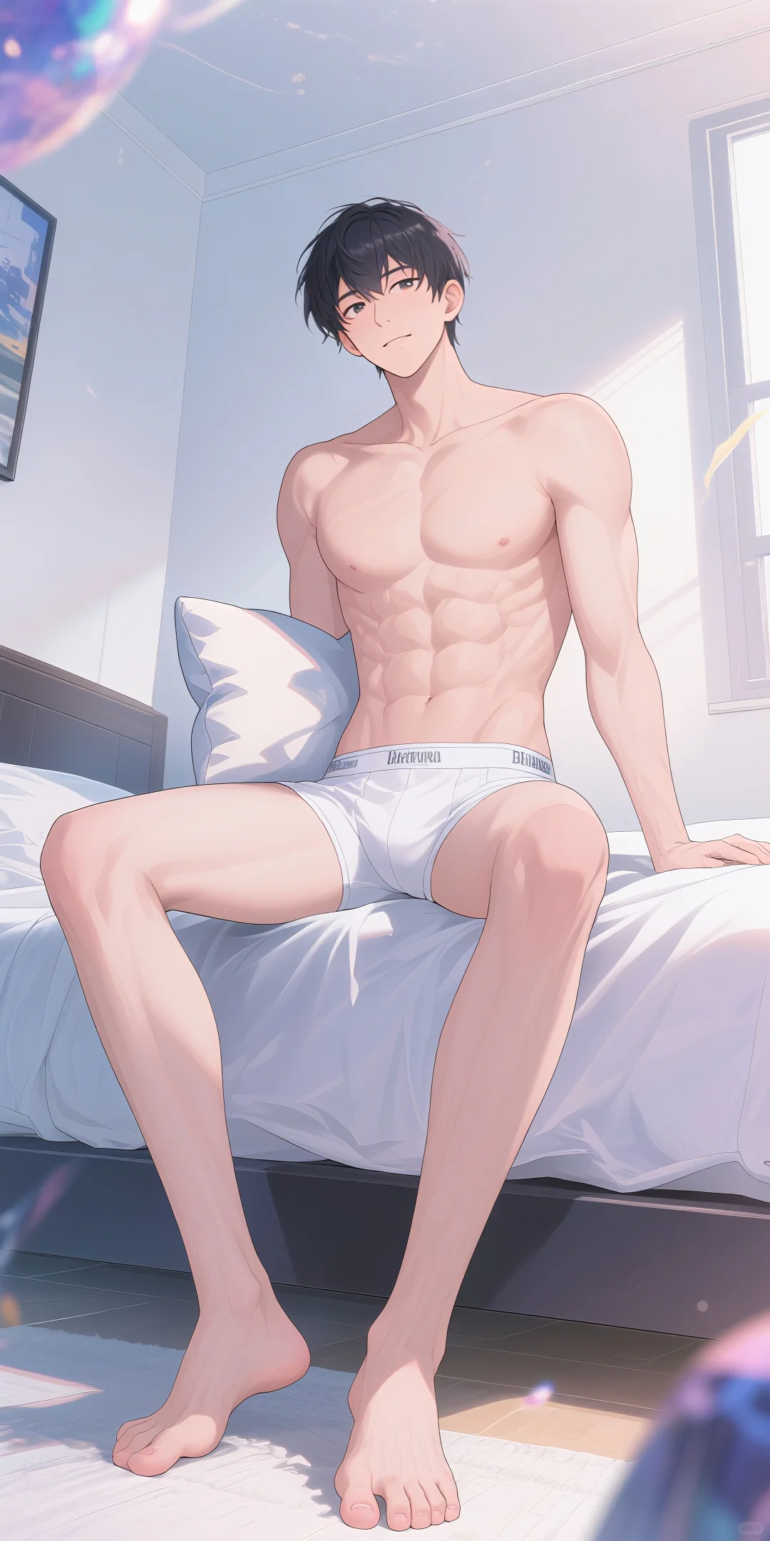 肌肉男💪学长,早晨起床的懵懂状态~