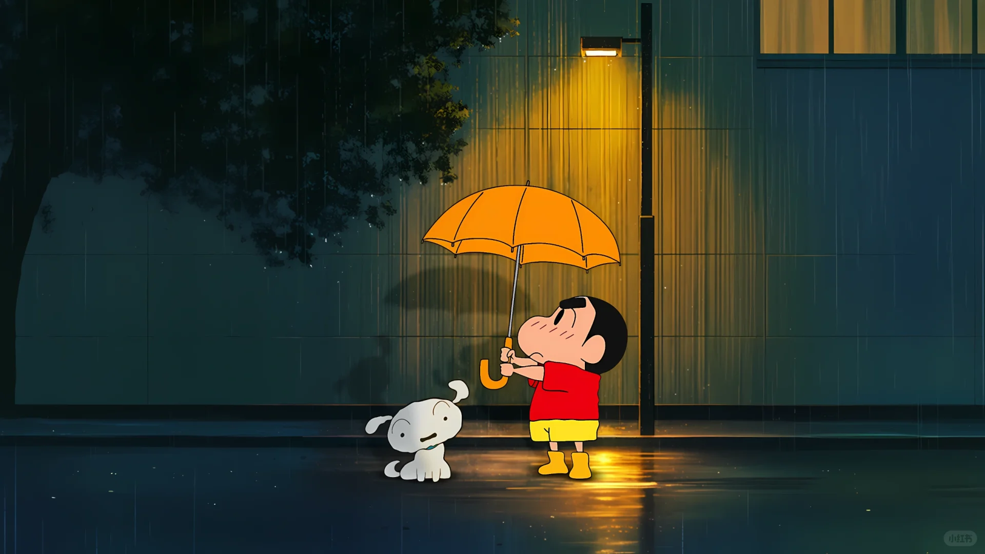 蜡笔小新·雨天壁纸
