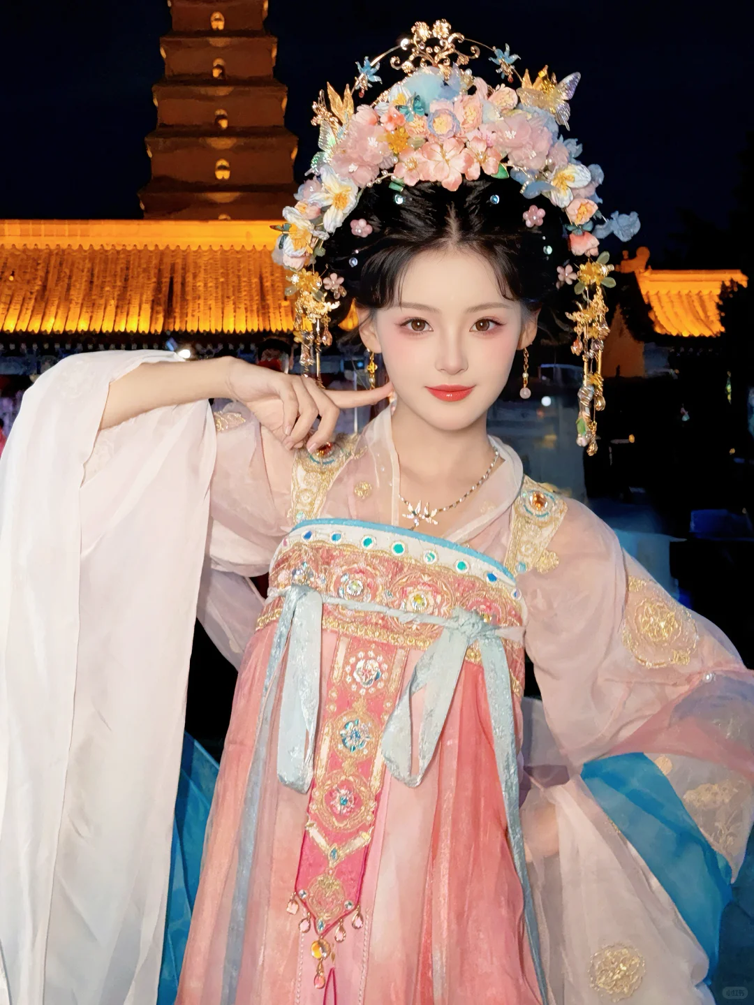 🌸淡颜永远的神妆！少女感唐风簪花～～
