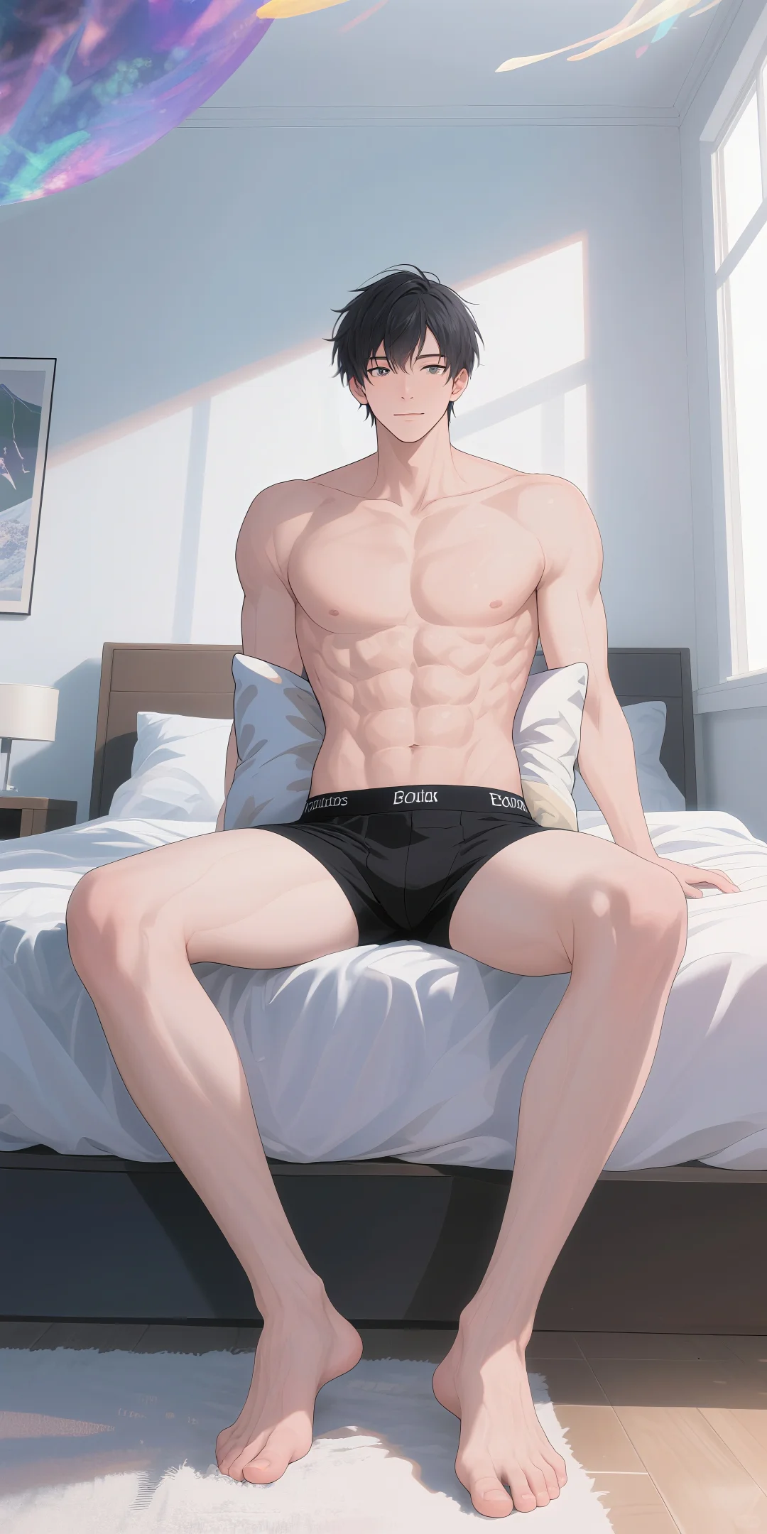 肌肉男💪学长,早晨起床的懵懂状态~