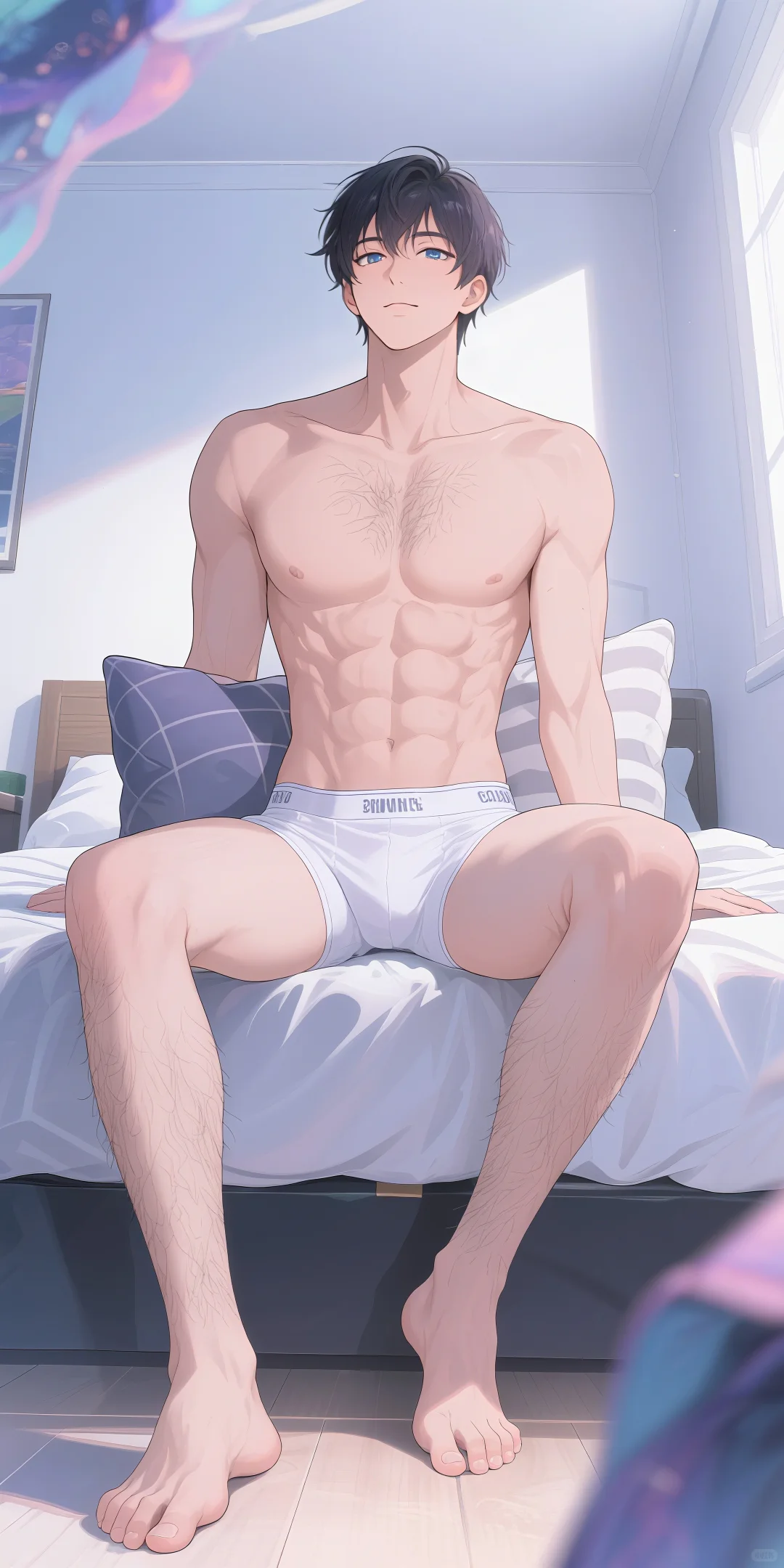 肌肉男💪学长,早晨起床的懵懂状态~