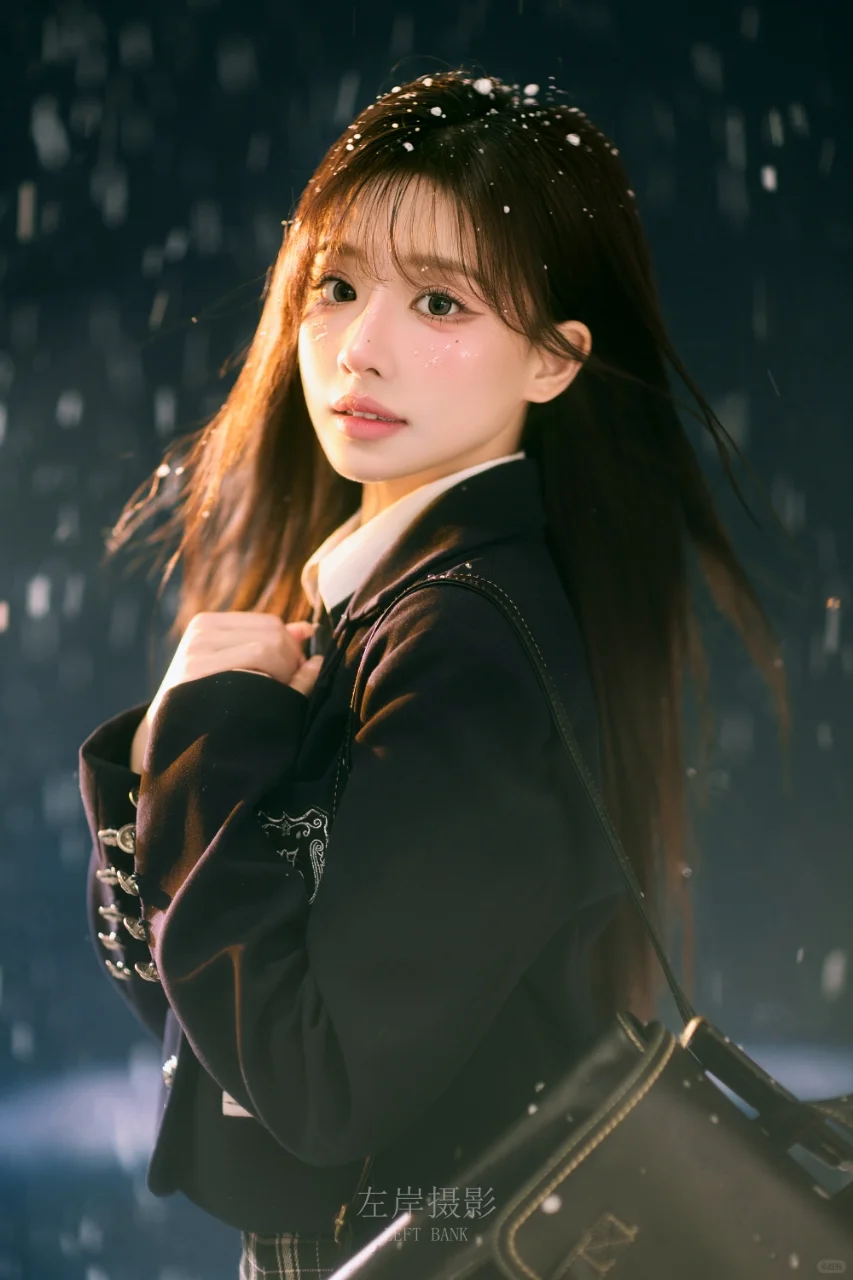 【左岸摄影】在雪夜里拍一组JK写真